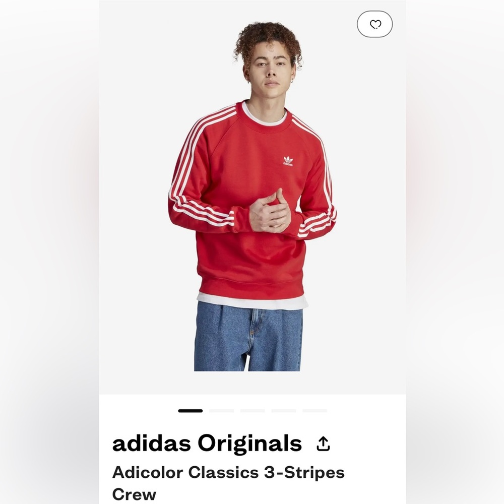 Adidas red sweater 3 stripes